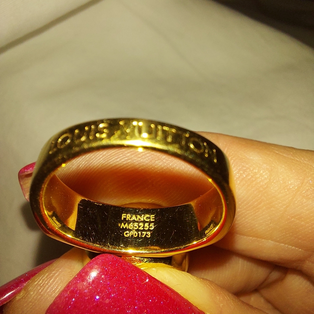 LOUIS VUITTON Over the Rainbow Ring Black Swarovski Crystal Sz L - Picture 4 of 12